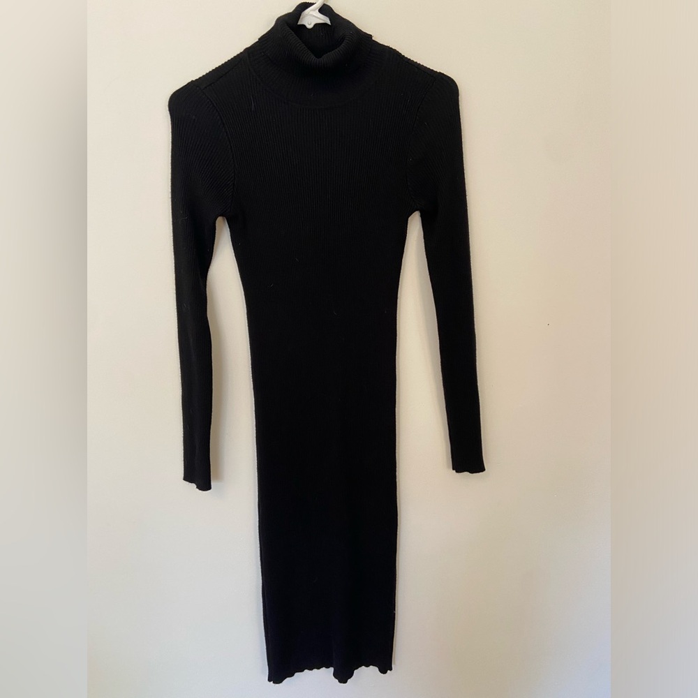 Bodycon black turtleneck dress - Picture 4 of 4